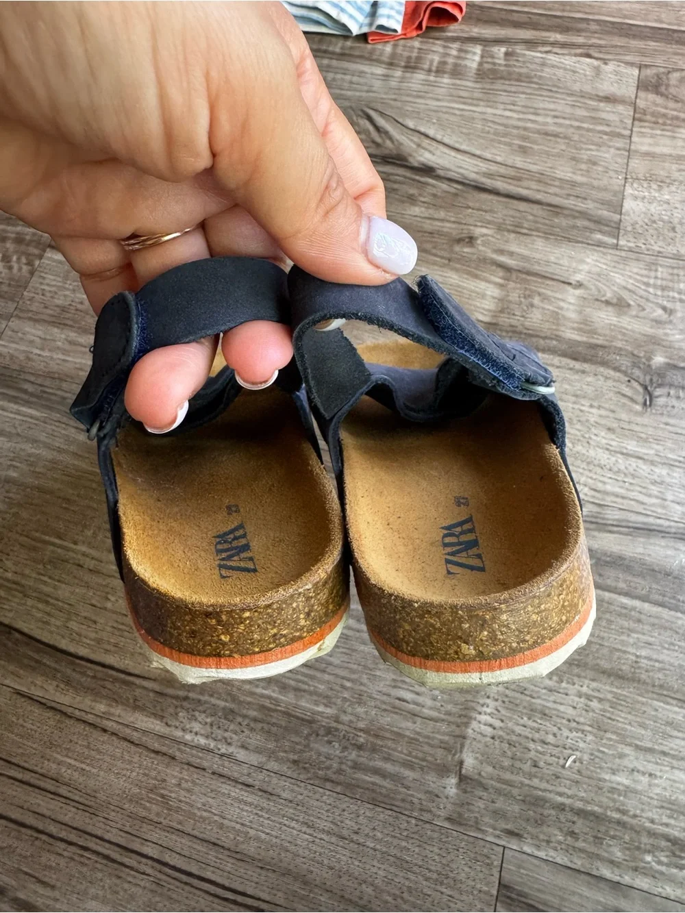Zara unisex navy blue sandals size 27 us 10